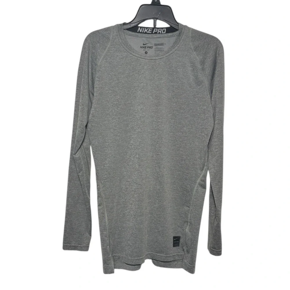 Nike Pro Dri-Fit‎ Compression Long Sleeve Shirt Gray Men's Small Athletic
